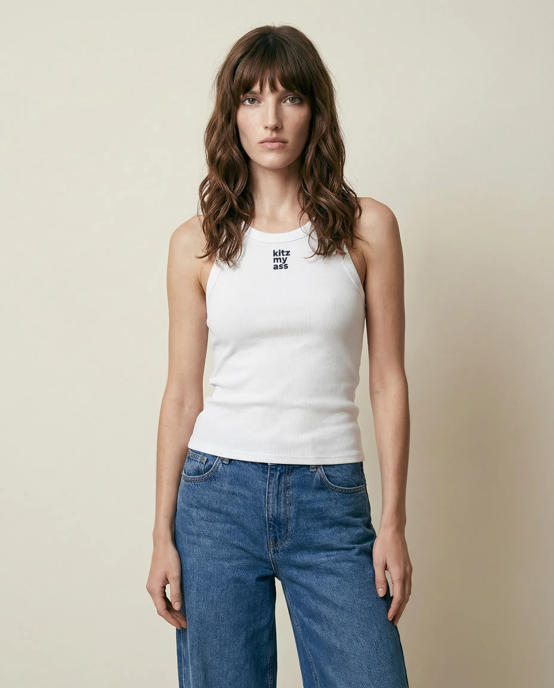 kitz my ass Racerback Top Weiß
