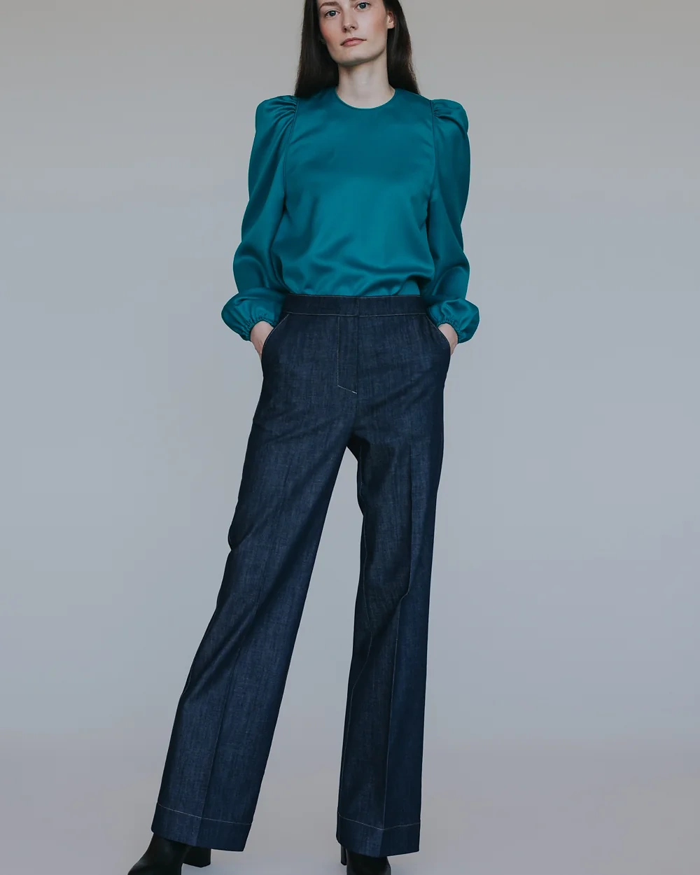 Petrol-Bluse – Simone Becke Kitzbühel