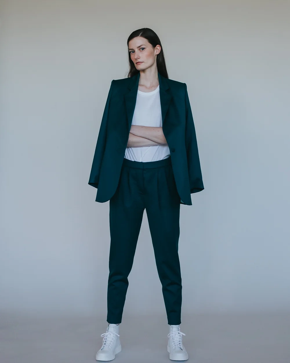Petrolfarbener Anzug – Simone Becke AW20