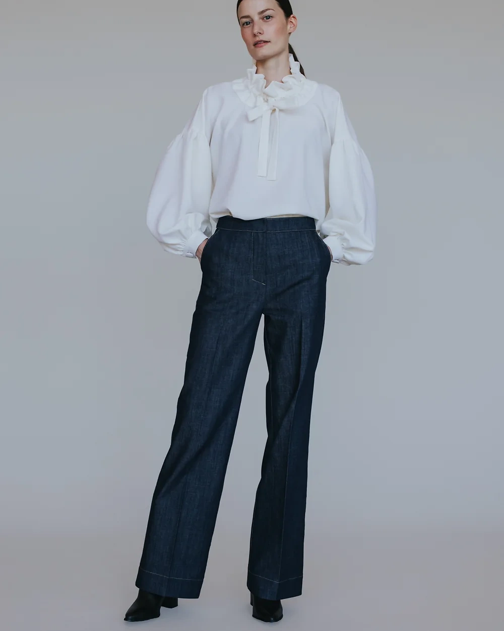 Weiße Schluppenbluse – Simone Becke AW20