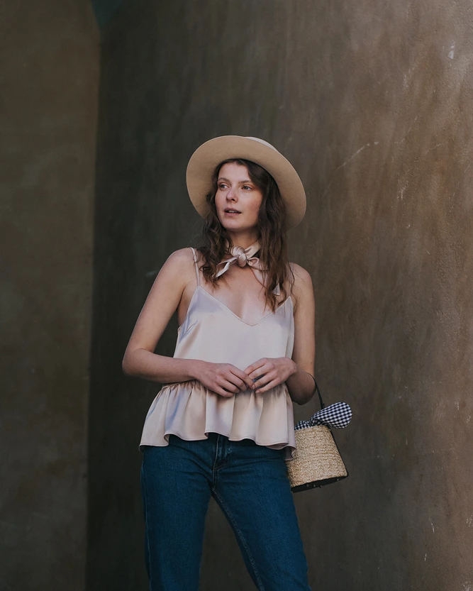 Rosa Volanttop aus der SS20 Kollektion – Simone Becke