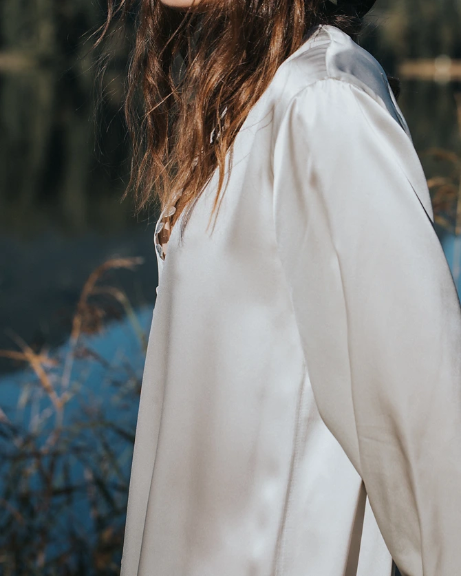 Weißes Hemdblusenkleid aus der SS20 Kollektion – Simone Becke